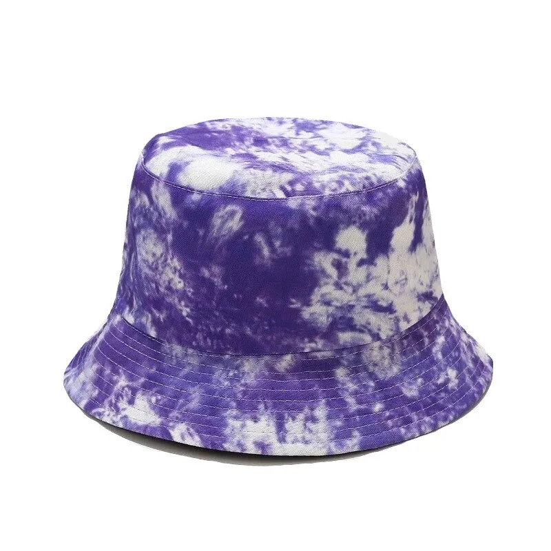 "TIE AND DYE" Chapeau Bob Imprimé Jaune Bleu Vert - URB1™