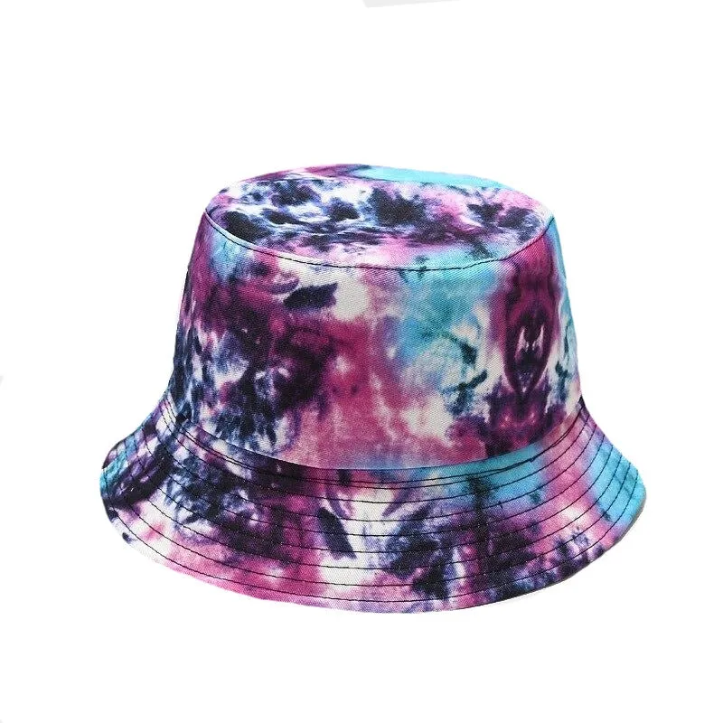 "TIE AND DYE" Chapeau Bob Imprimé Jaune Bleu Vert - URB1™