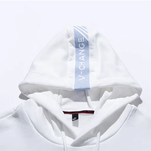 "V-CHANGE" Sweatshirt Blanc Hoodie à Capuche - URB1™