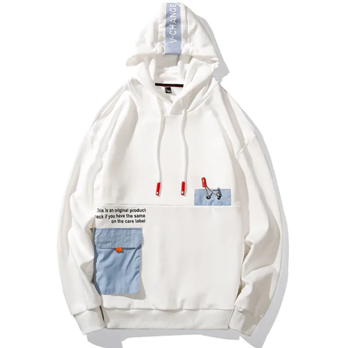 "V-CHANGE" Sweatshirt Blanc Hoodie à Capuche - URB1™