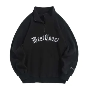"WEST COAST" Sweat-shirt Polaire Col Camionneur Vintage Vert - URB1™