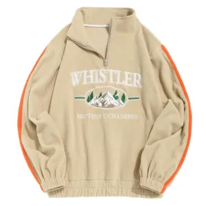 "WHISTLER" Sweat-shirt Polaire Col Camionneur Vintage Beige - URB1™