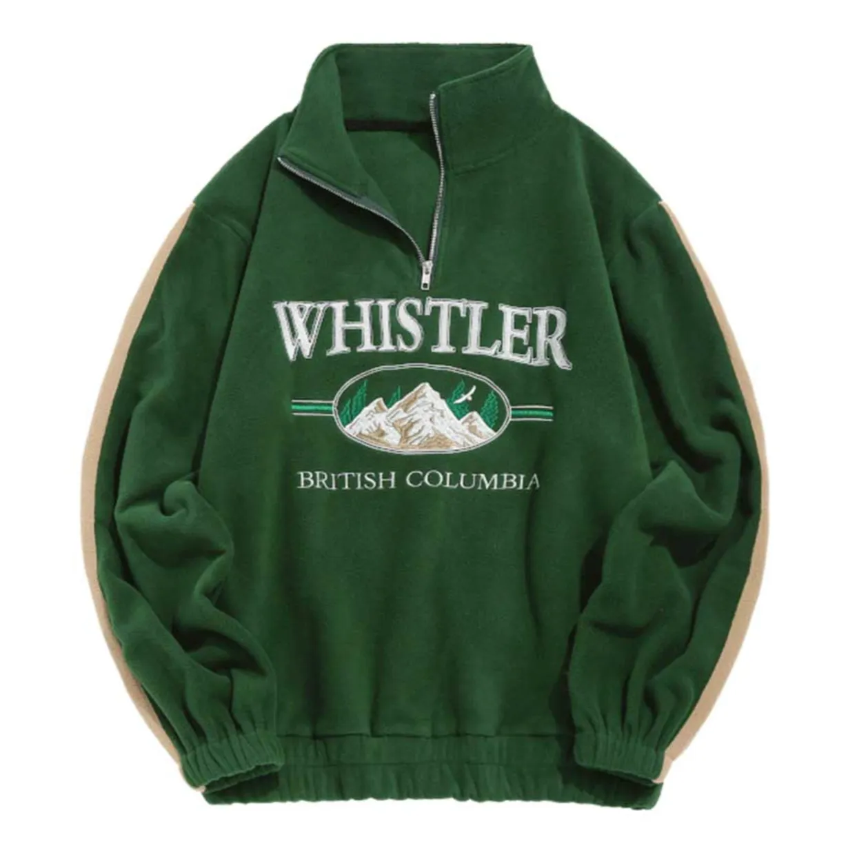 "WHISTLER" Sweat-shirt Polaire Col Camionneur Vintage Beige - URB1™
