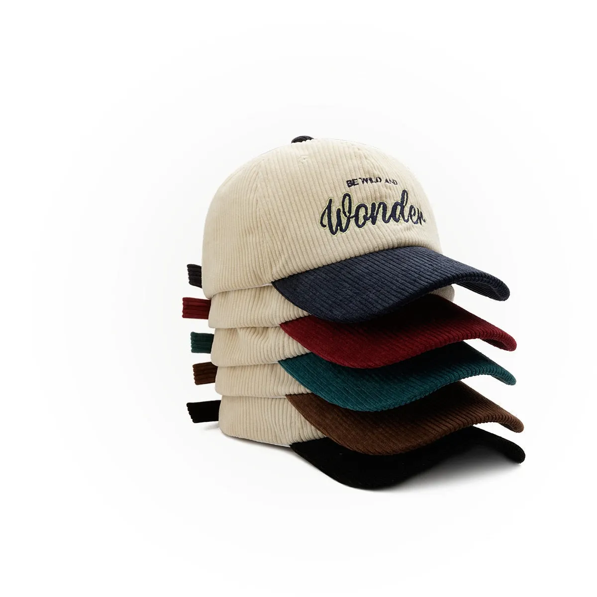 "WONDER" Casquette Baseball Snapback en velour Bleu Brodée - URB1™