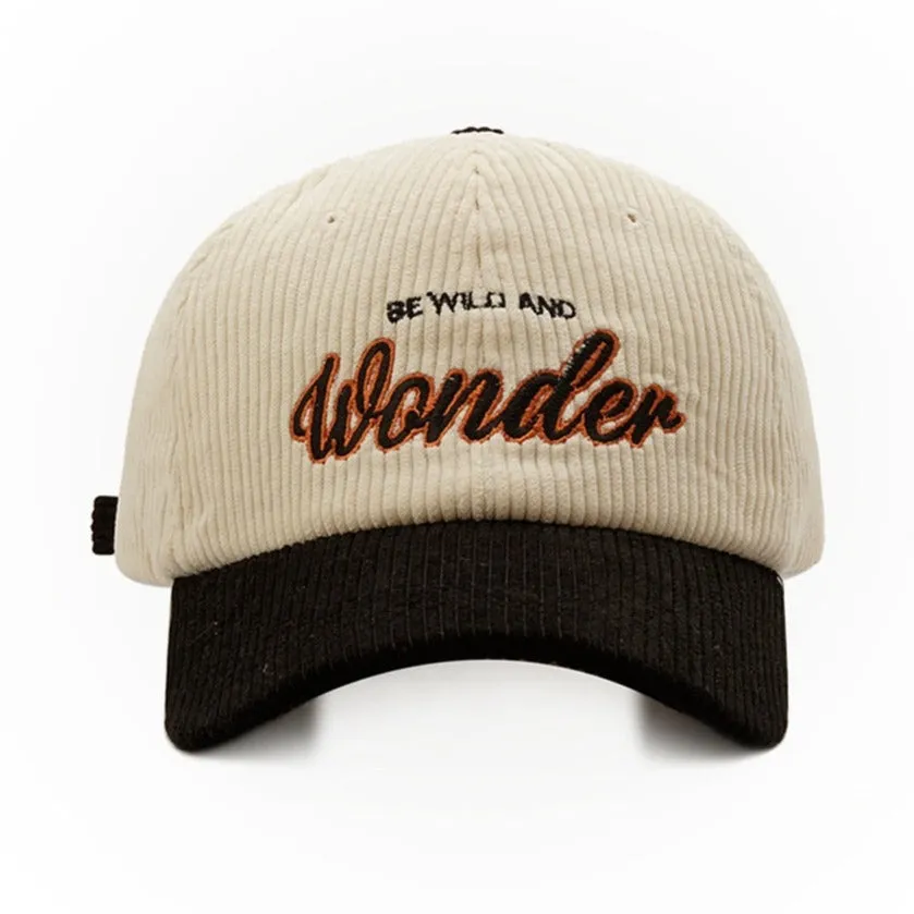"WONDER" Casquette Baseball Snapback en velour Bleu Brodée - URB1™