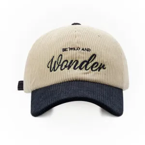 "WONDER" Casquette Baseball Snapback en velour Bleu Brodée - URB1™