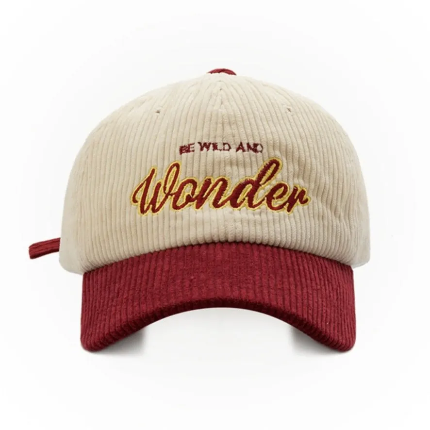 "WONDER" Casquette Baseball Snapback en velour Bleu Brodée - URB1™