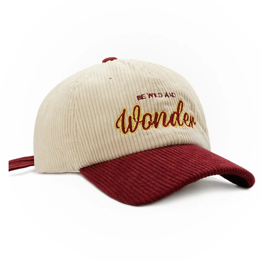 "WONDER" Casquette Baseball Snapback en velour Bleu Brodée - URB1™