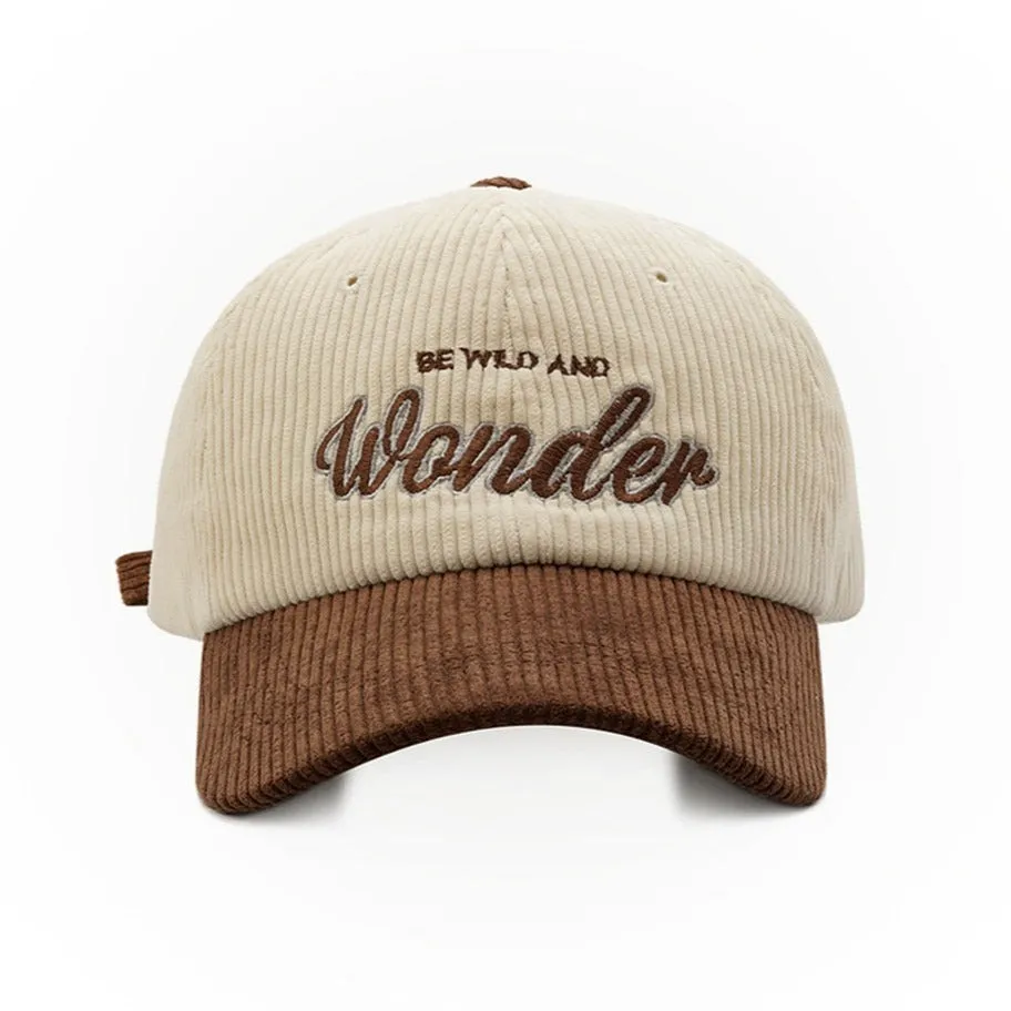 "WONDER" Casquette Baseball Snapback en velour Bleu Brodée - URB1™