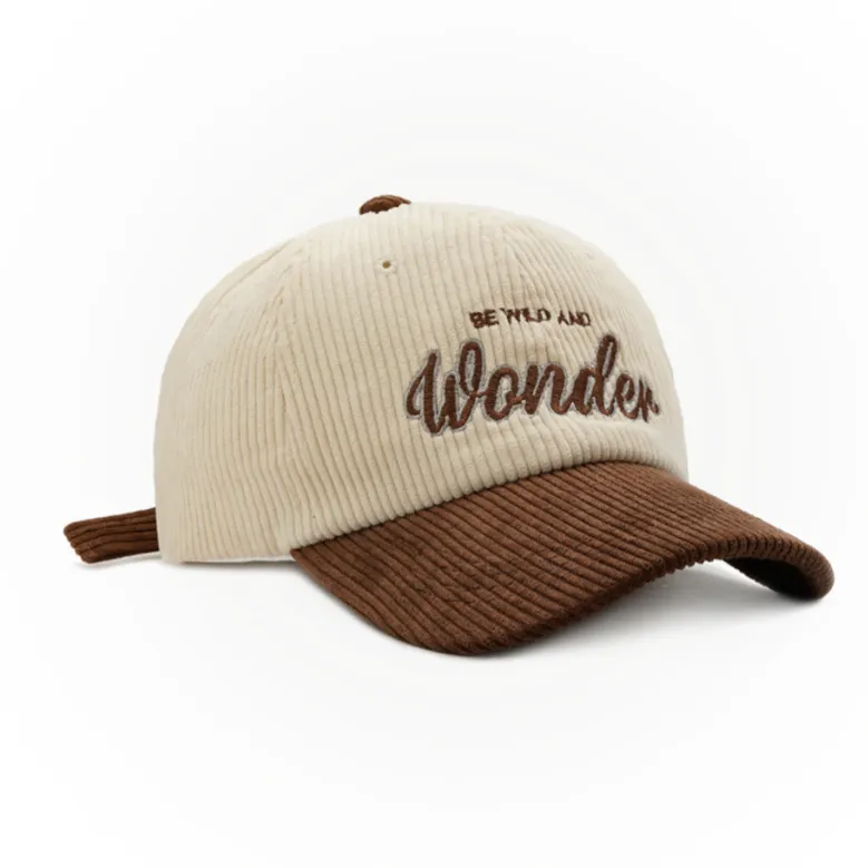 "WONDER" Casquette Baseball Snapback en velour Bleu Brodée - URB1™