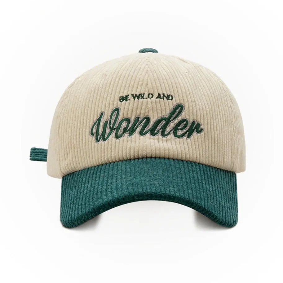 "WONDER" Casquette Baseball Snapback en velour Bleu Brodée - URB1™