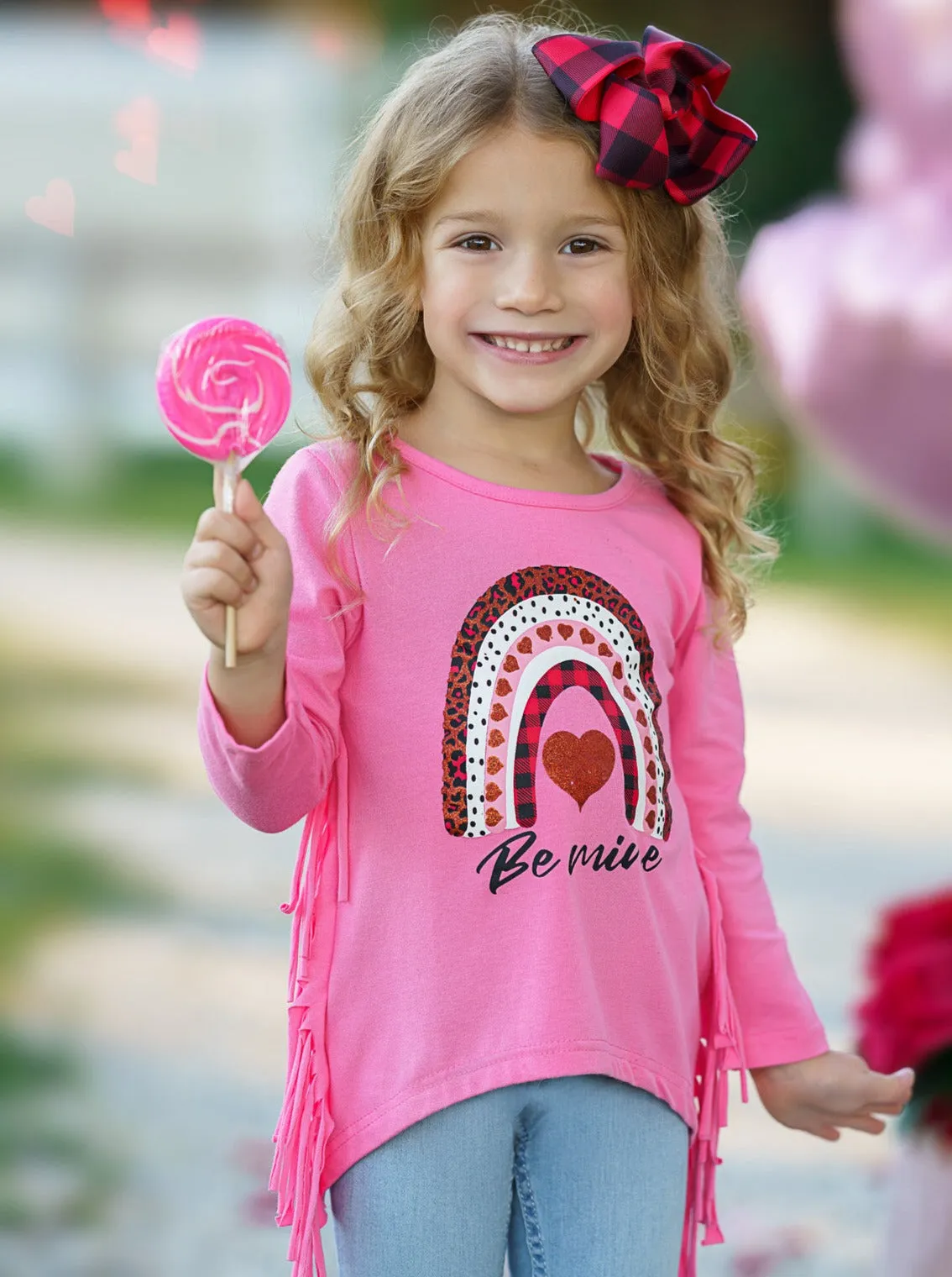 Rainbow Be Mine Shark Tooth Fringe Top