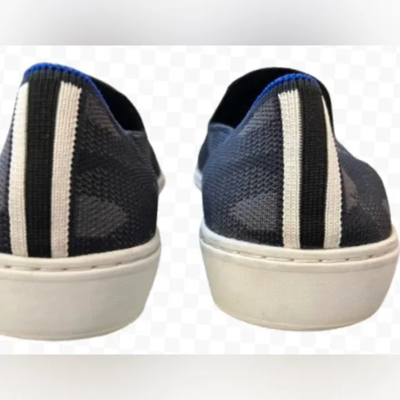 Rothy’s Women Black Gray Camo Canvas Slip-On Machine Washable Sneakers Size 9
