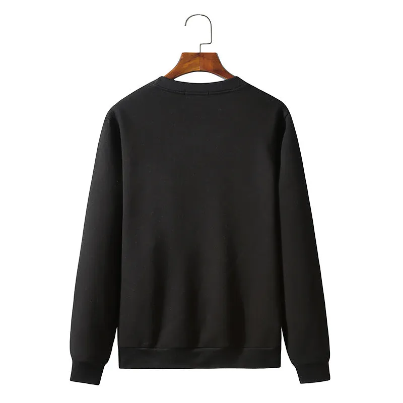 Round Neck Sweater Long Sleeved Simle Face Sweatshirt