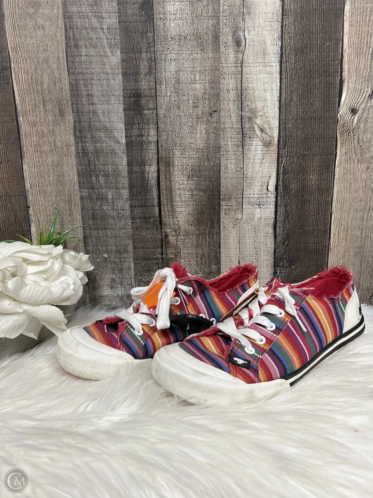 Shoes Sneakers By Rocket Dogs In Rainbow Print, Size: 10