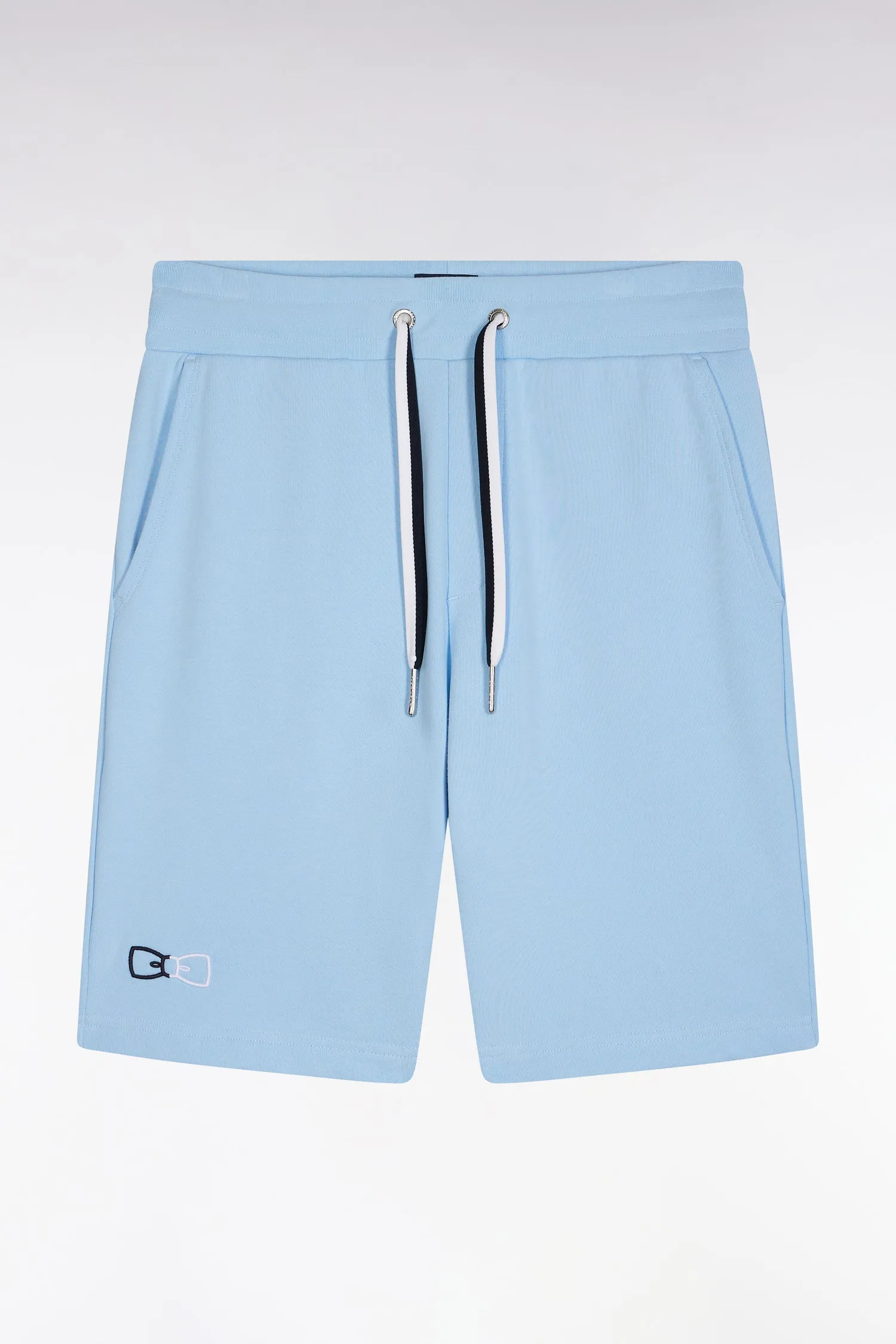 Short de jogging en molleton coton ciel coupe décontractée