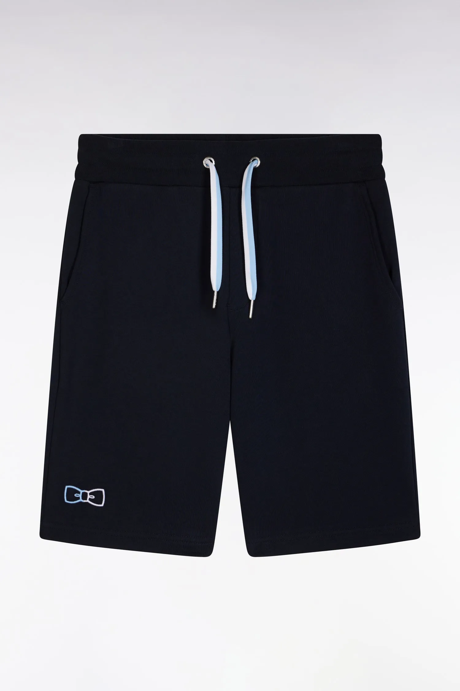 Short de jogging en molleton coton marine coupe décontractée