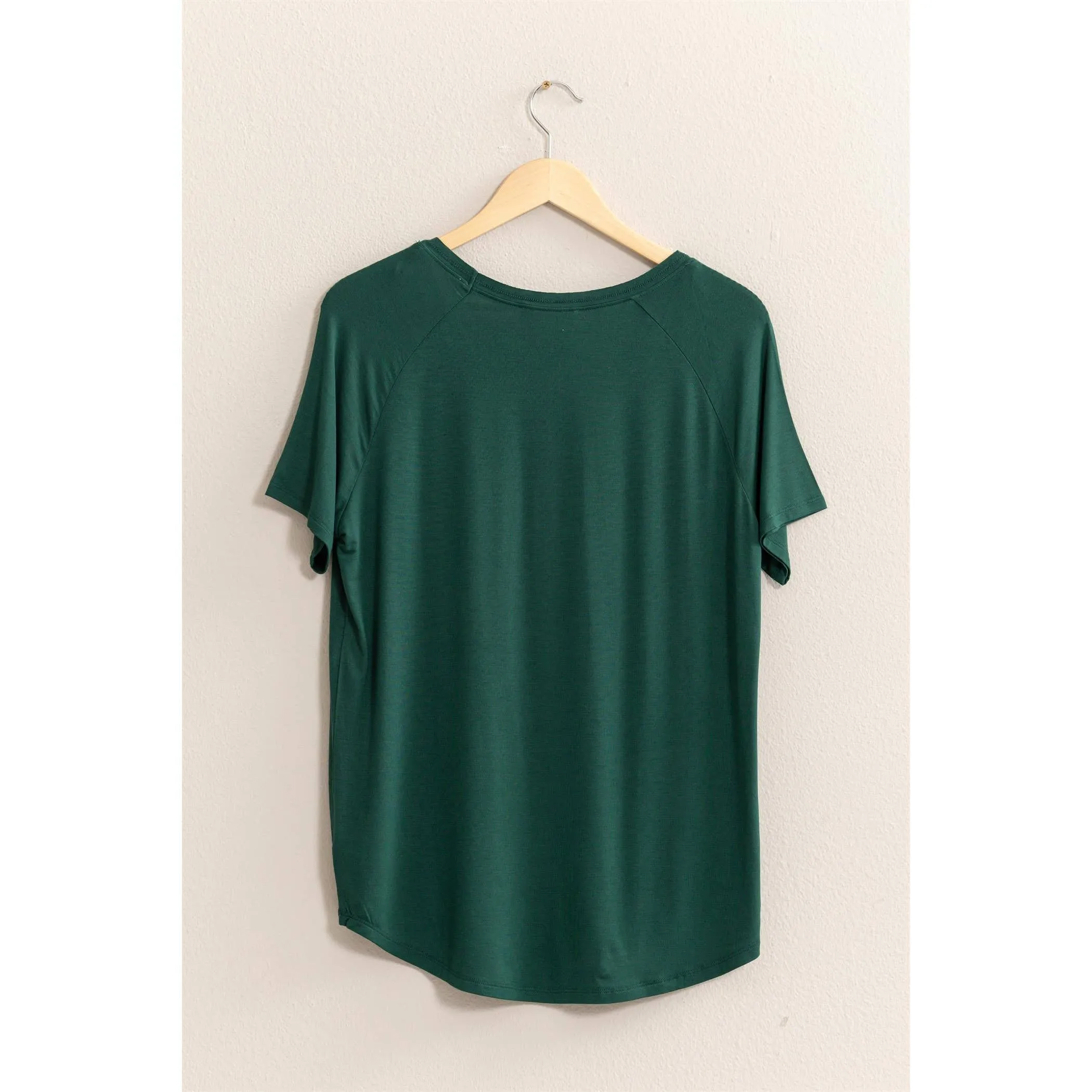 Short Sleeve V Neck HYFVE Top: Grey Blue