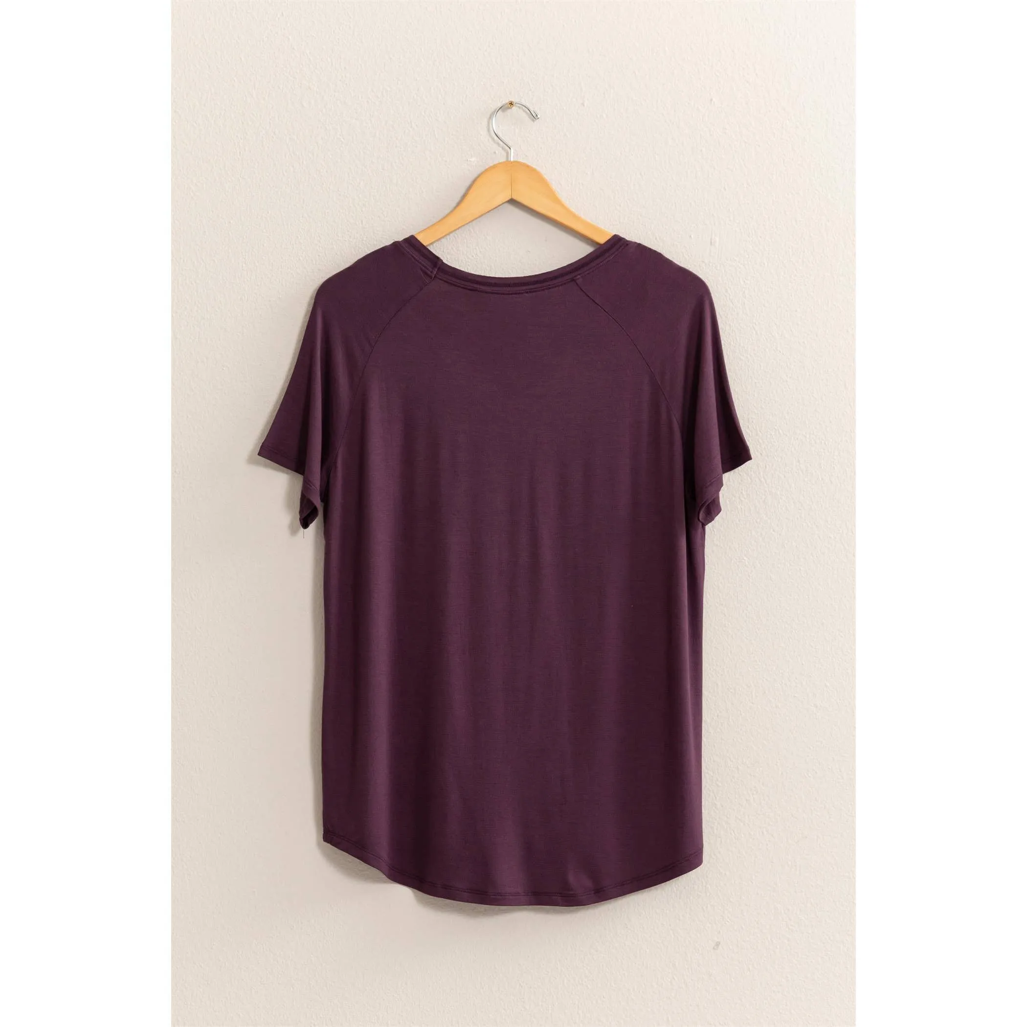 Short Sleeve V Neck HYFVE Top: Grey Blue