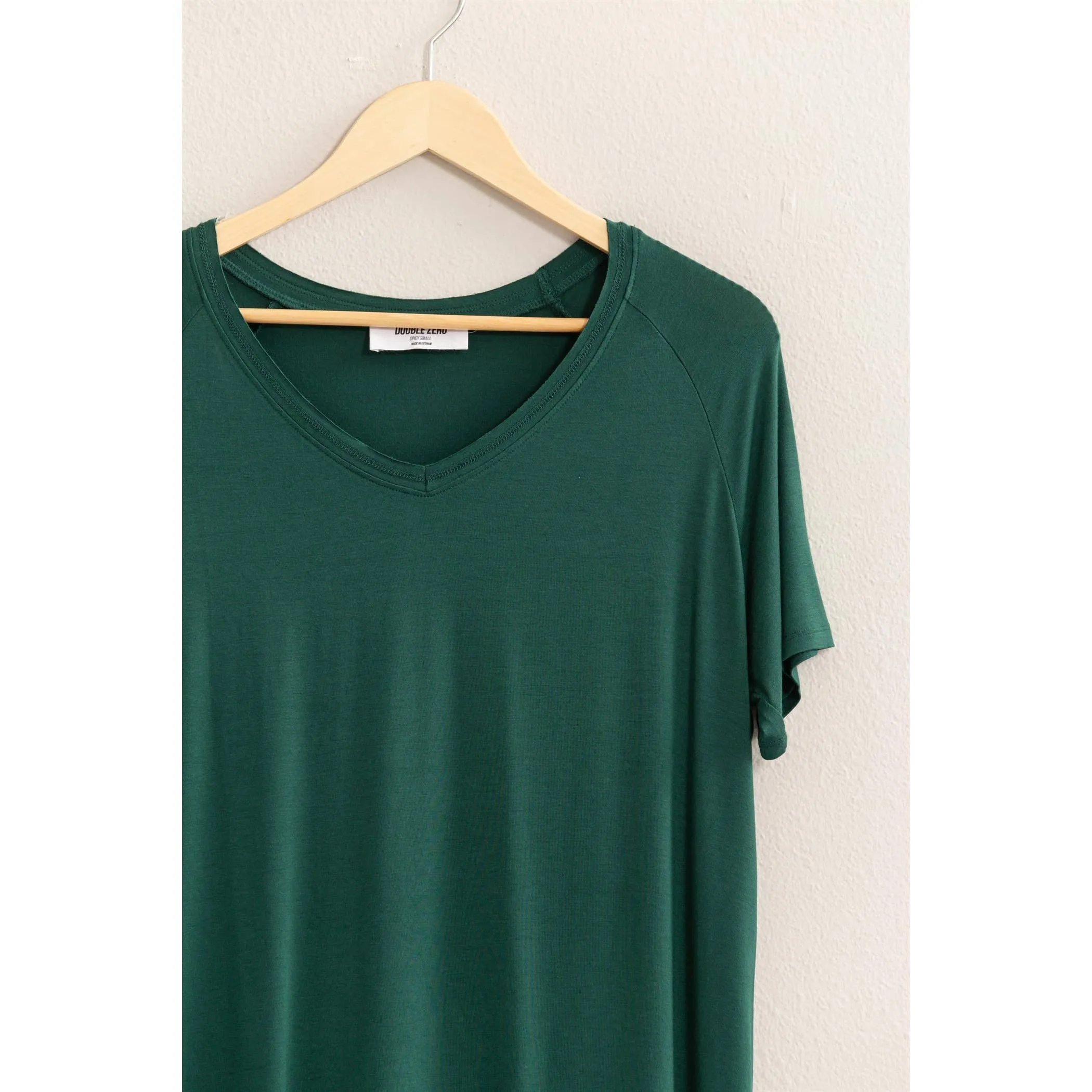 Short Sleeve V Neck HYFVE Top: Grey Blue