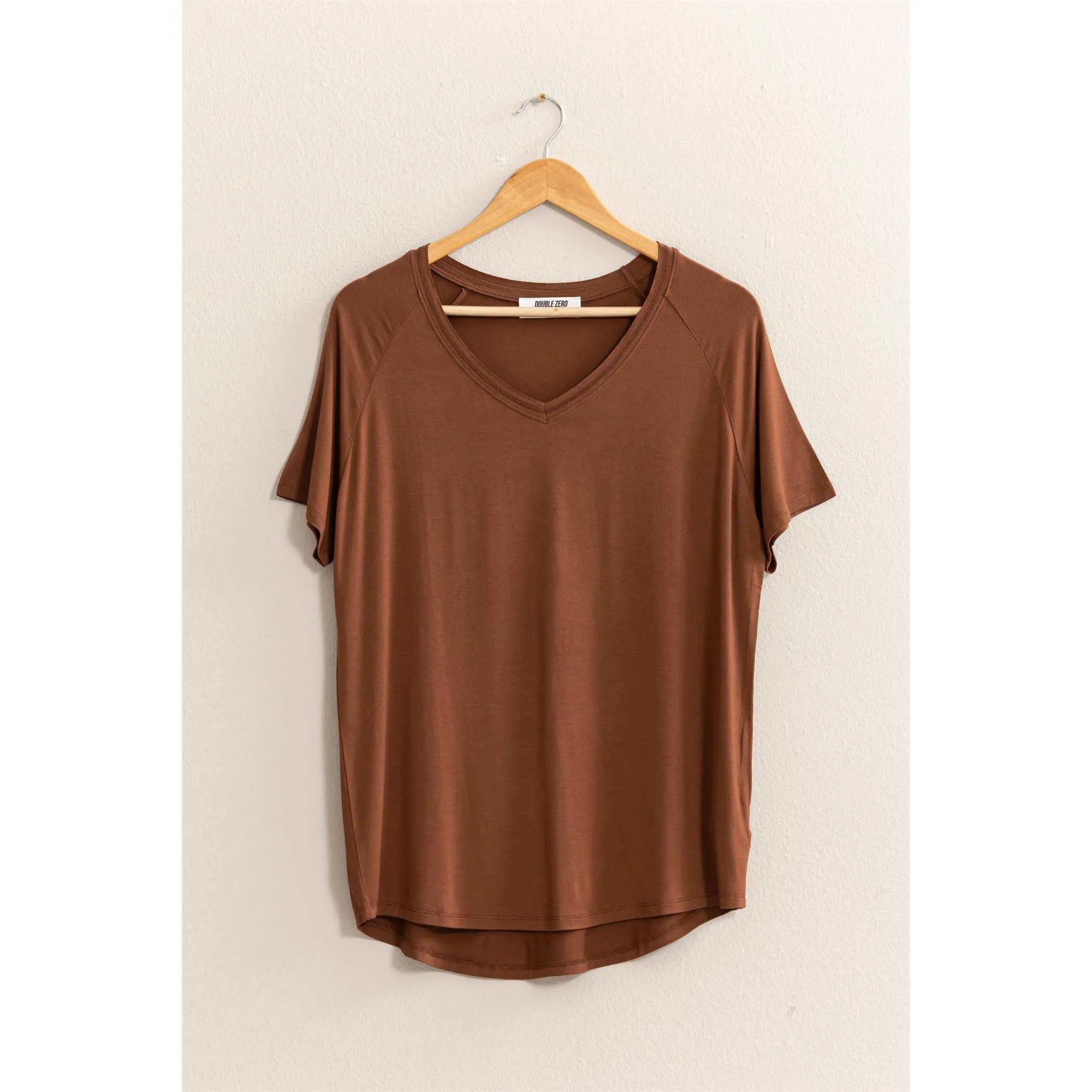 Short Sleeve V Neck HYFVE Top: Grey Blue