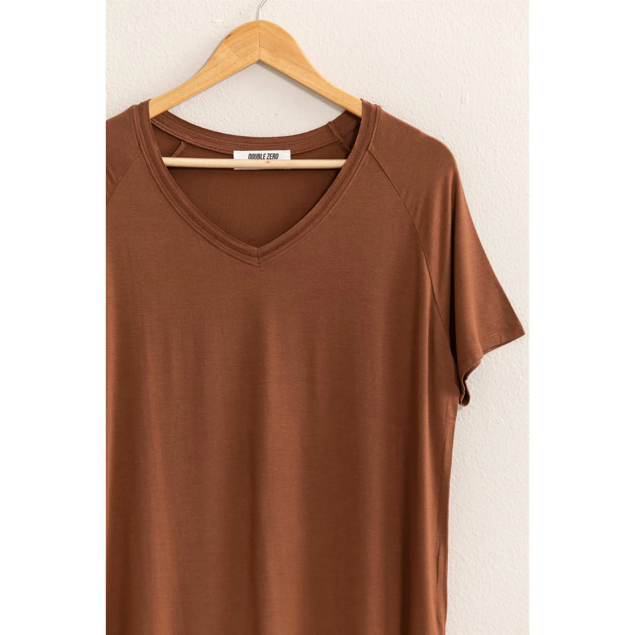 Short Sleeve V Neck HYFVE Top: Grey Blue