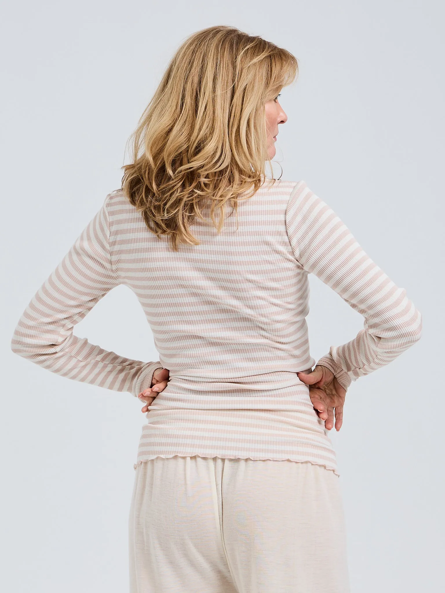 Silky Fiore | Silk - Rosie Beige / Off-white