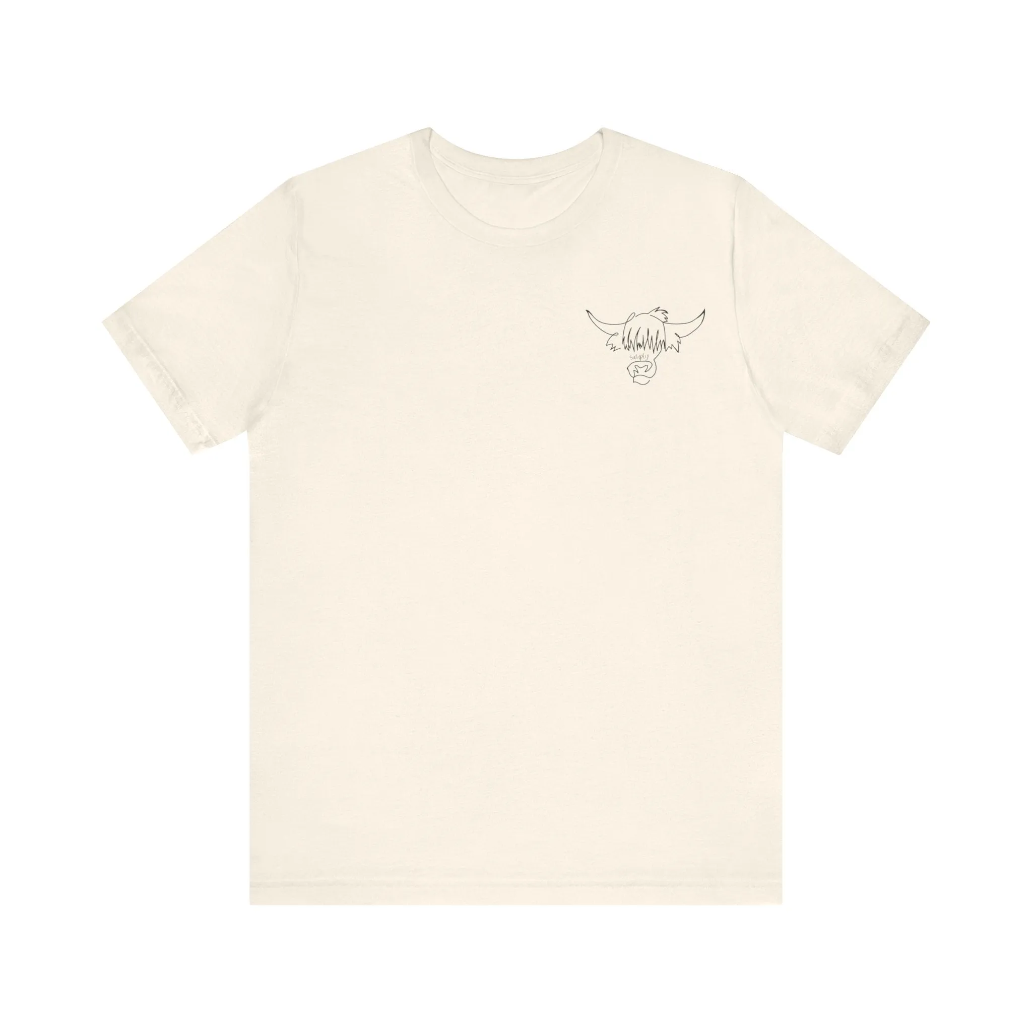 Simply Line Art Cow Unisex Jersey Short Sleeve Tee