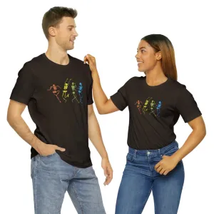 Skelly Rainbow Dance Unisex Jersey Short Sleeve Tee - Designed by Sadie Rothenberg (White or Brown)