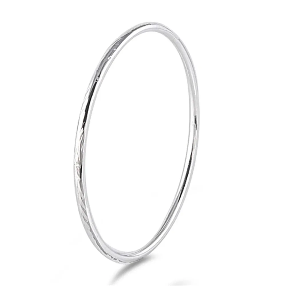Slip-On Bangle Bracelet .925 Sterling Silver