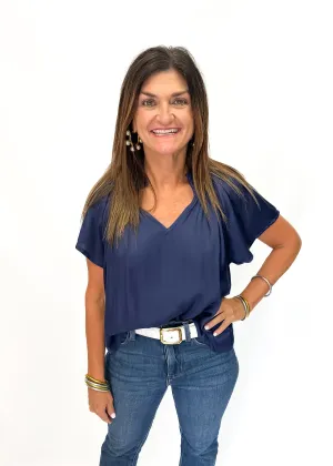 Sofia Brianna Top - Navy