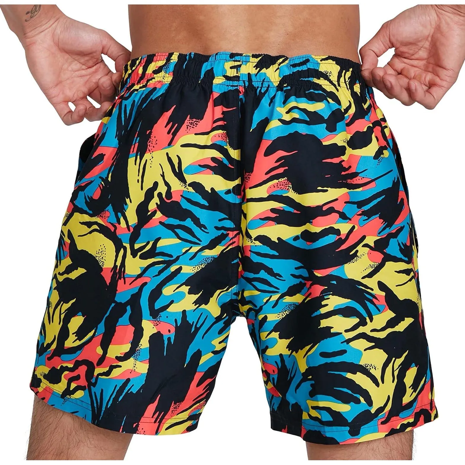 Speedo Printed Leisure 16 Inch Mens Swim Shorts - Black