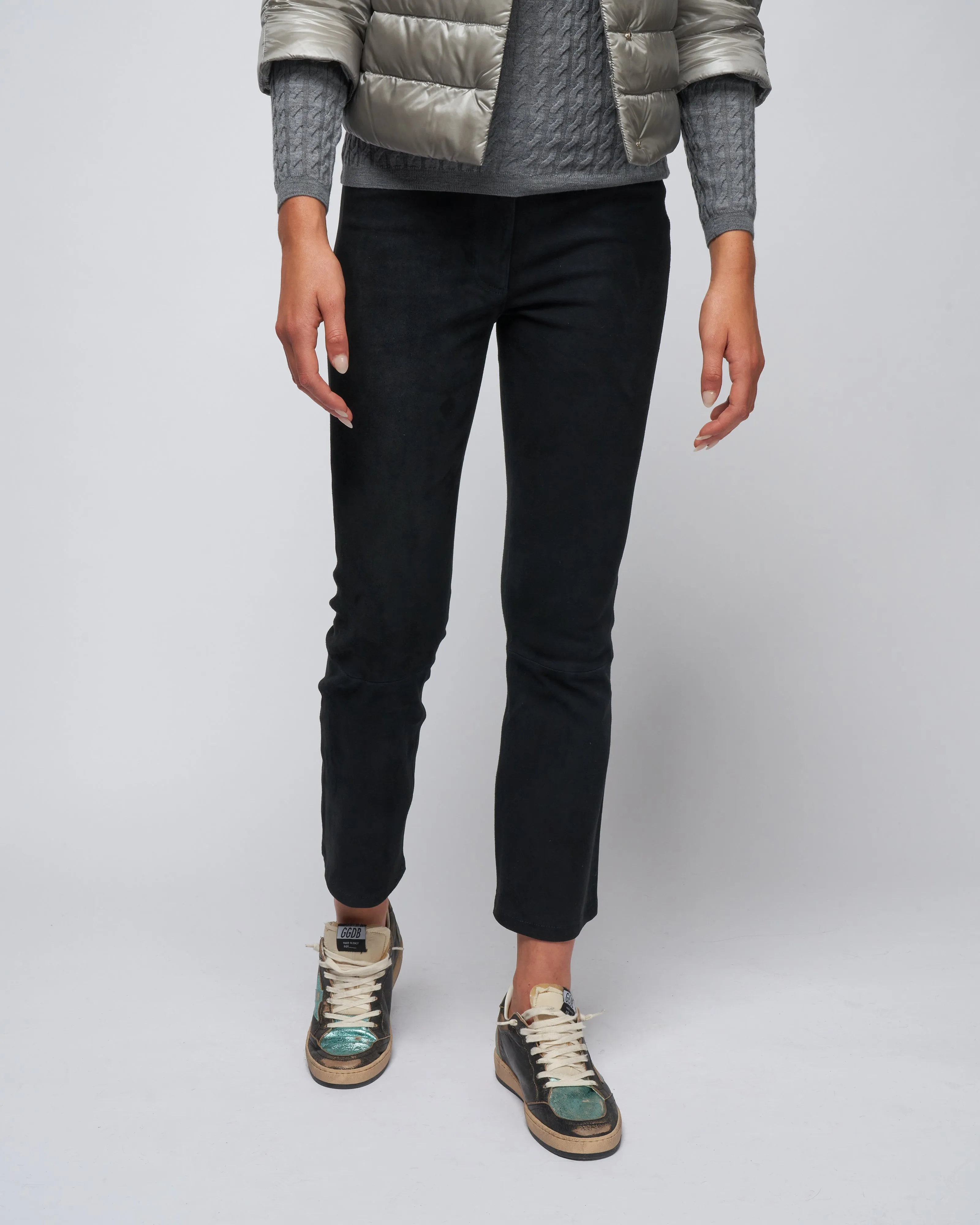 suede kick flare legging - night