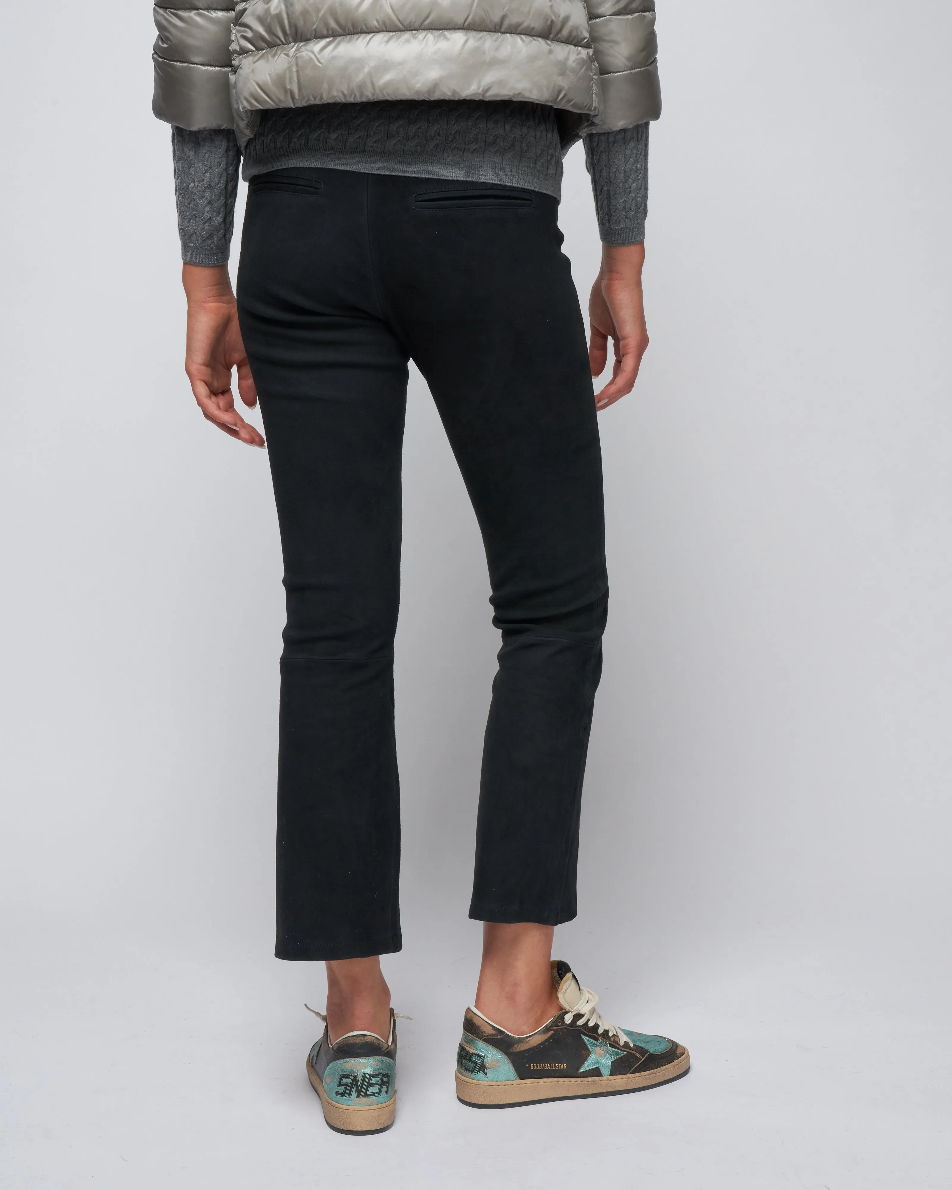 suede kick flare legging - night