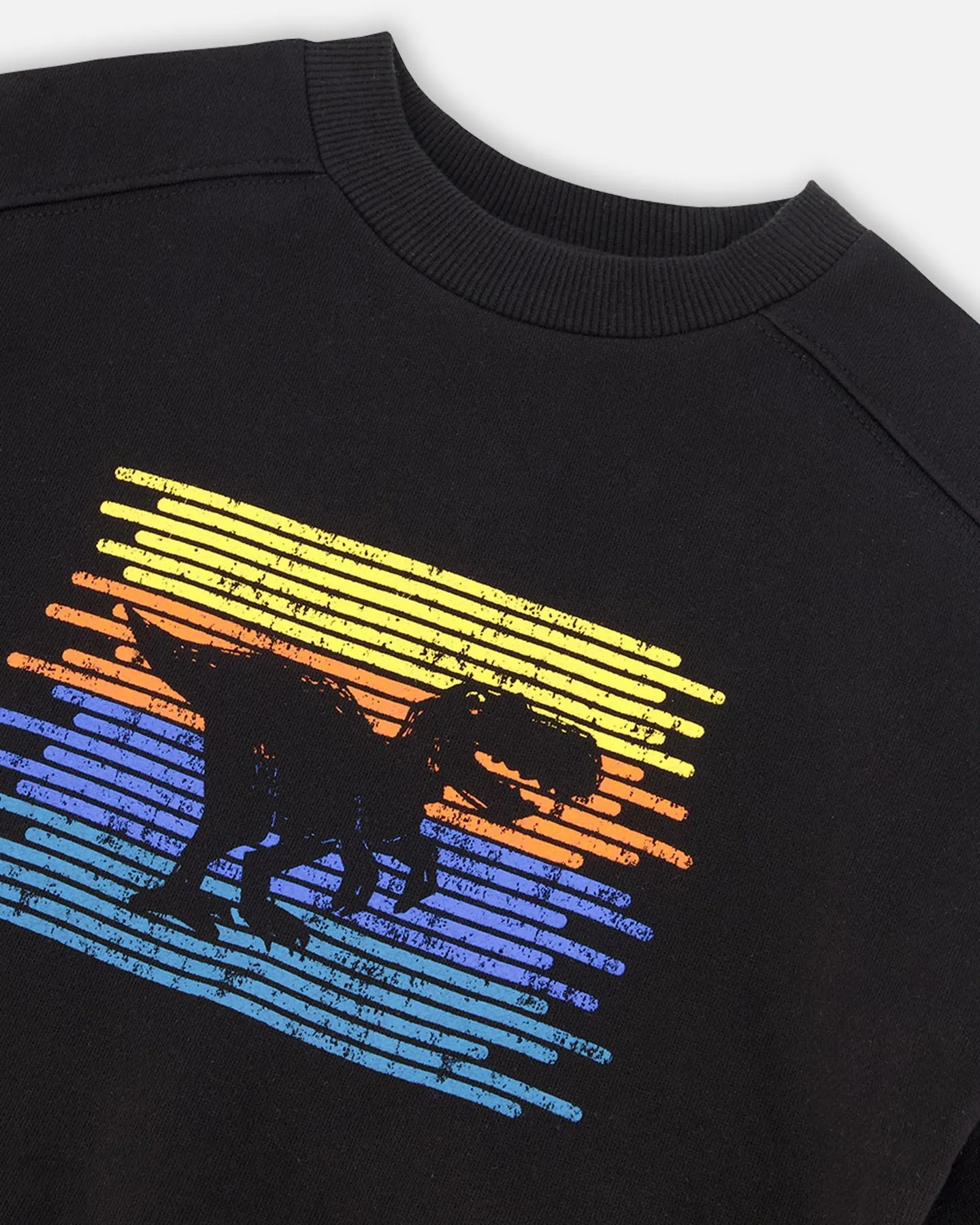 Sweat en molletion noir dino F20U33
