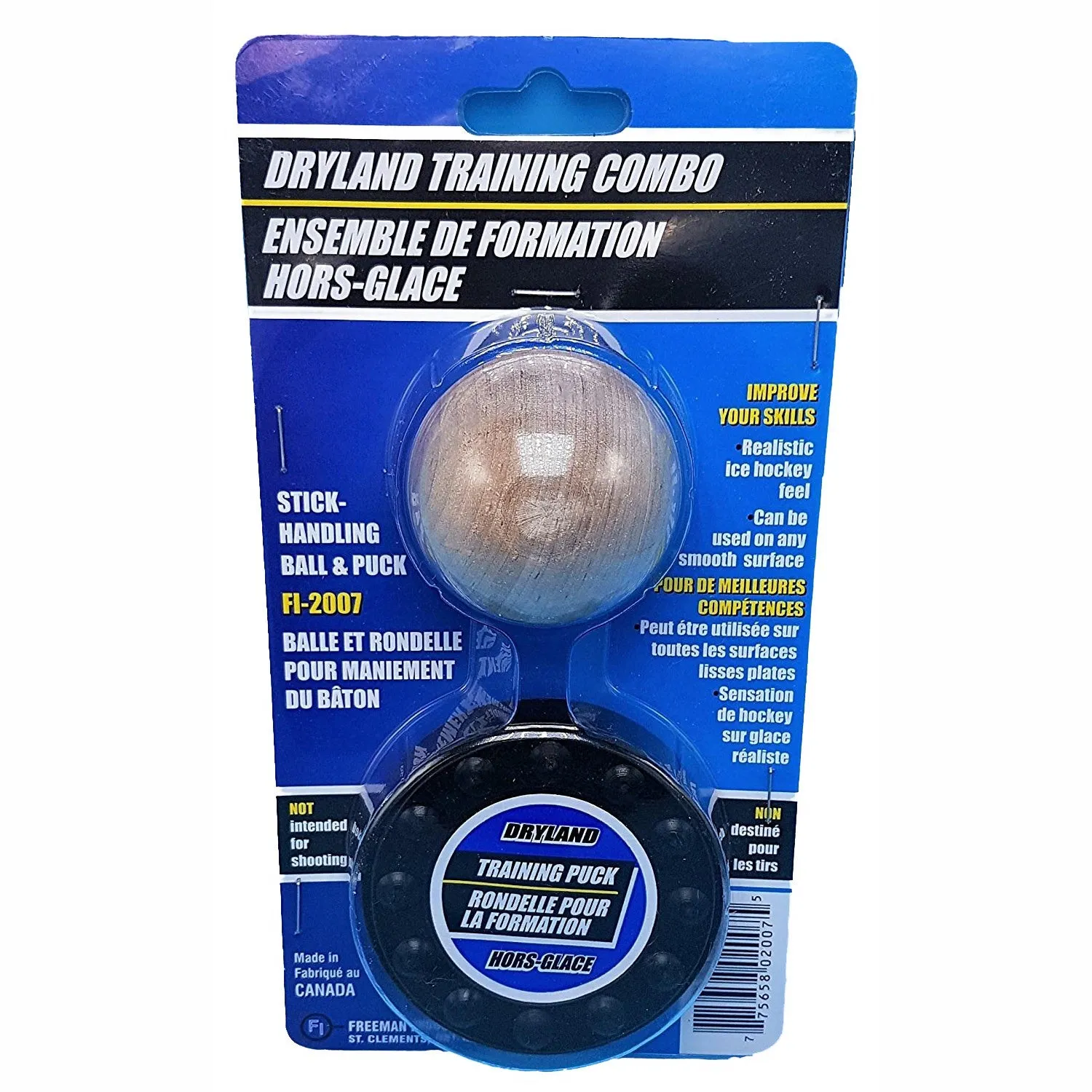 Swedish Wood Stickhandling Ball and Off-Ice Training Puck Combo