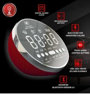 Swiss Digital Alarm Clock with Bluetooth Speaker