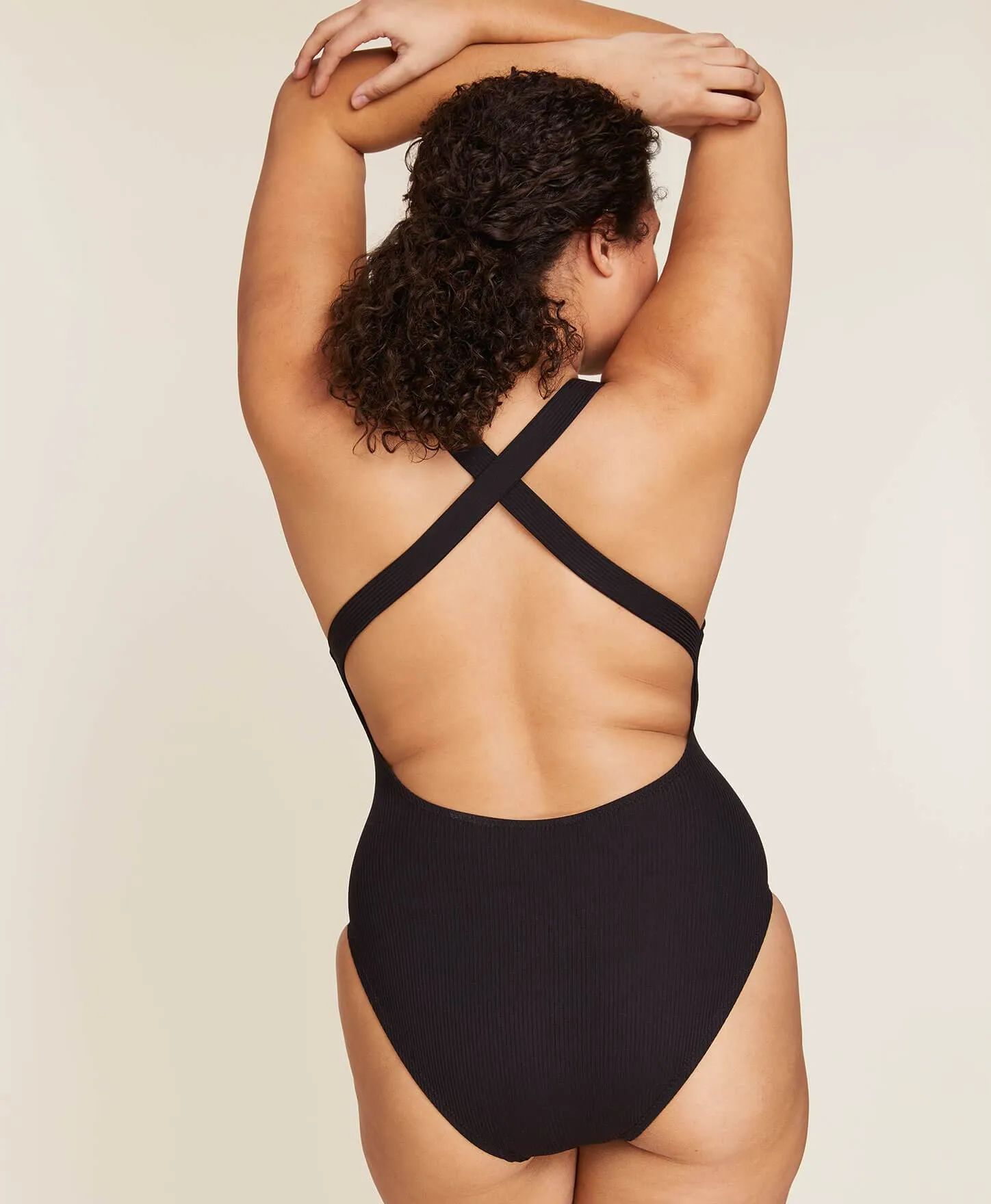 The Tulum One Piece - Ribbed - Black - Long Torso