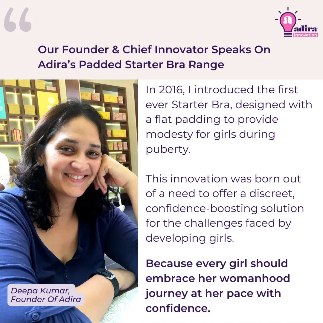 Training Bra | Puberty Training Bra | Beginner Training Bra | Non Wired | Pack Of 4