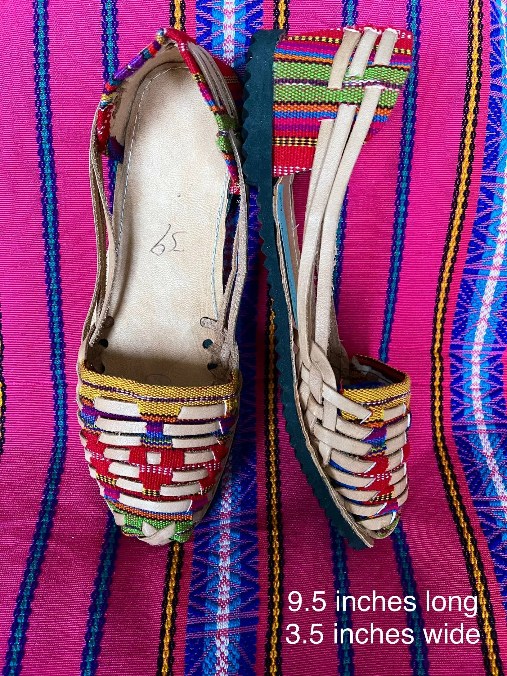 US 8.5/9- Handmade Colorful Leather Huarachas-  CLICK FOR MORE STYLES