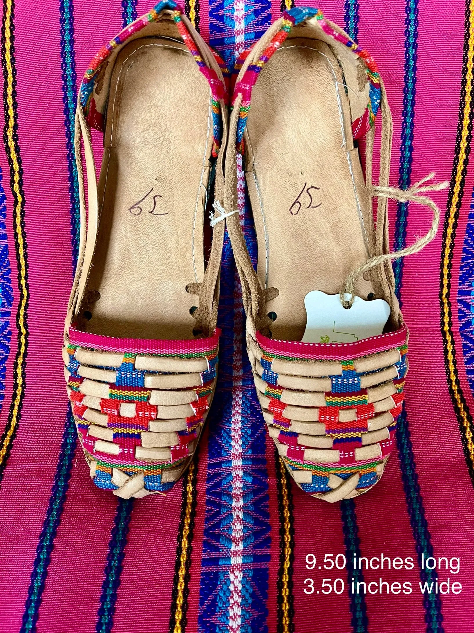 US 8.5/9- Handmade Colorful Leather Huarachas-  CLICK FOR MORE STYLES