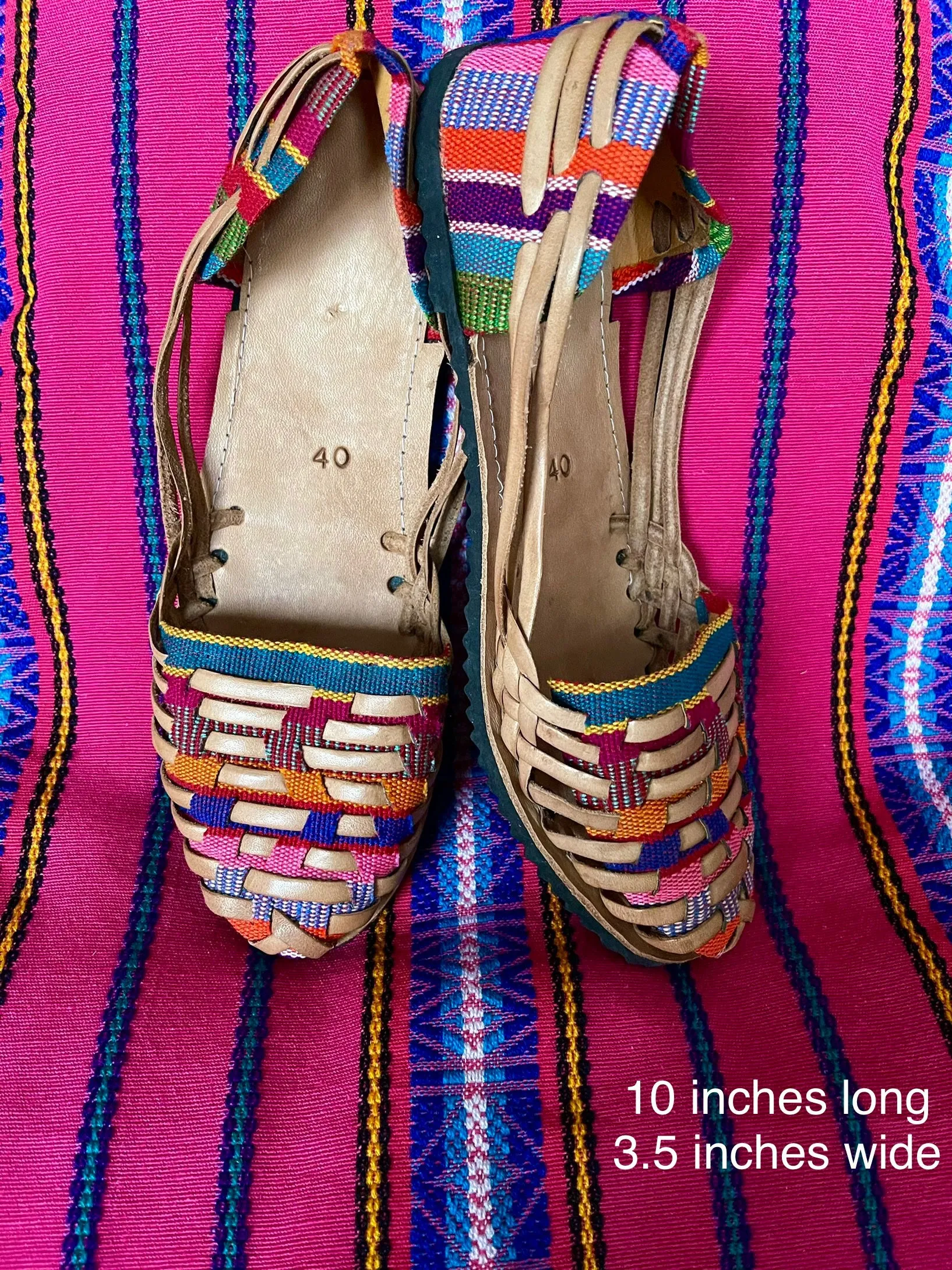 US 8.5/9- Handmade Colorful Leather Huarachas-  CLICK FOR MORE STYLES