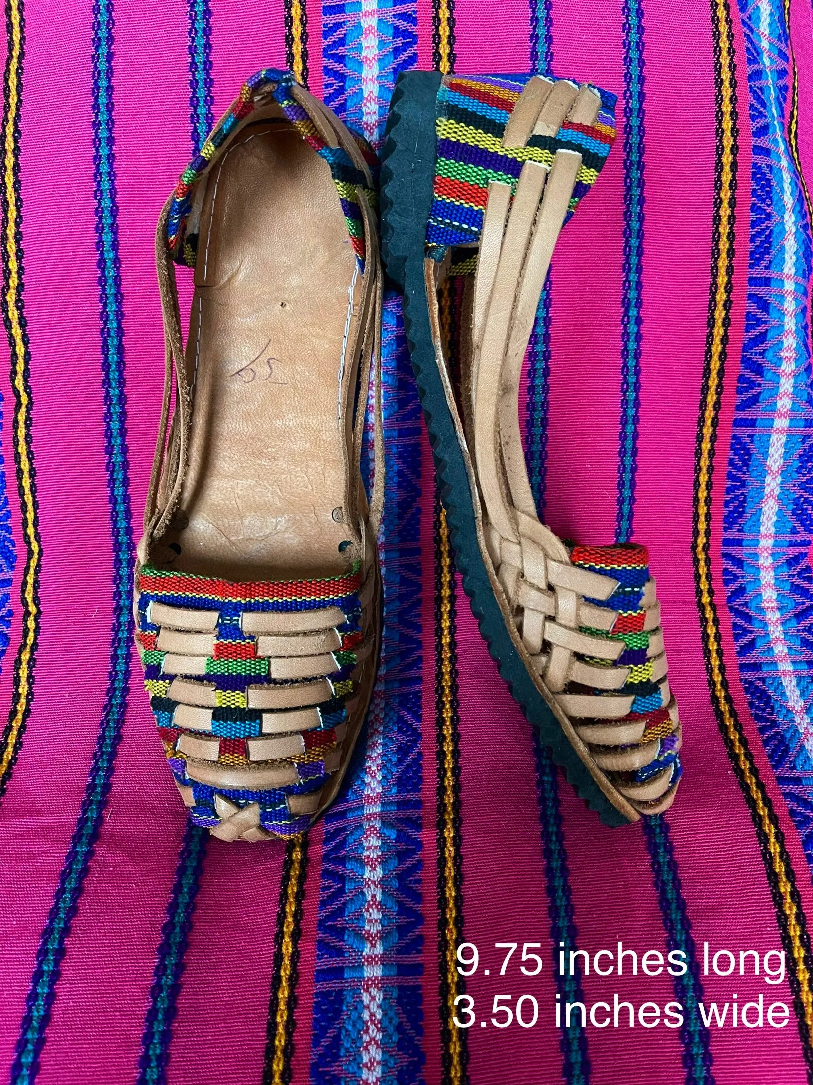 US 8.5/9- Handmade Colorful Leather Huarachas-  CLICK FOR MORE STYLES