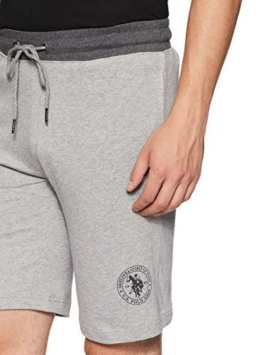 U.S. Polo Assn. Athleisure Men's Shorts (I635-003-CP_Grey Melange/Anthra Melange_XX-Large)