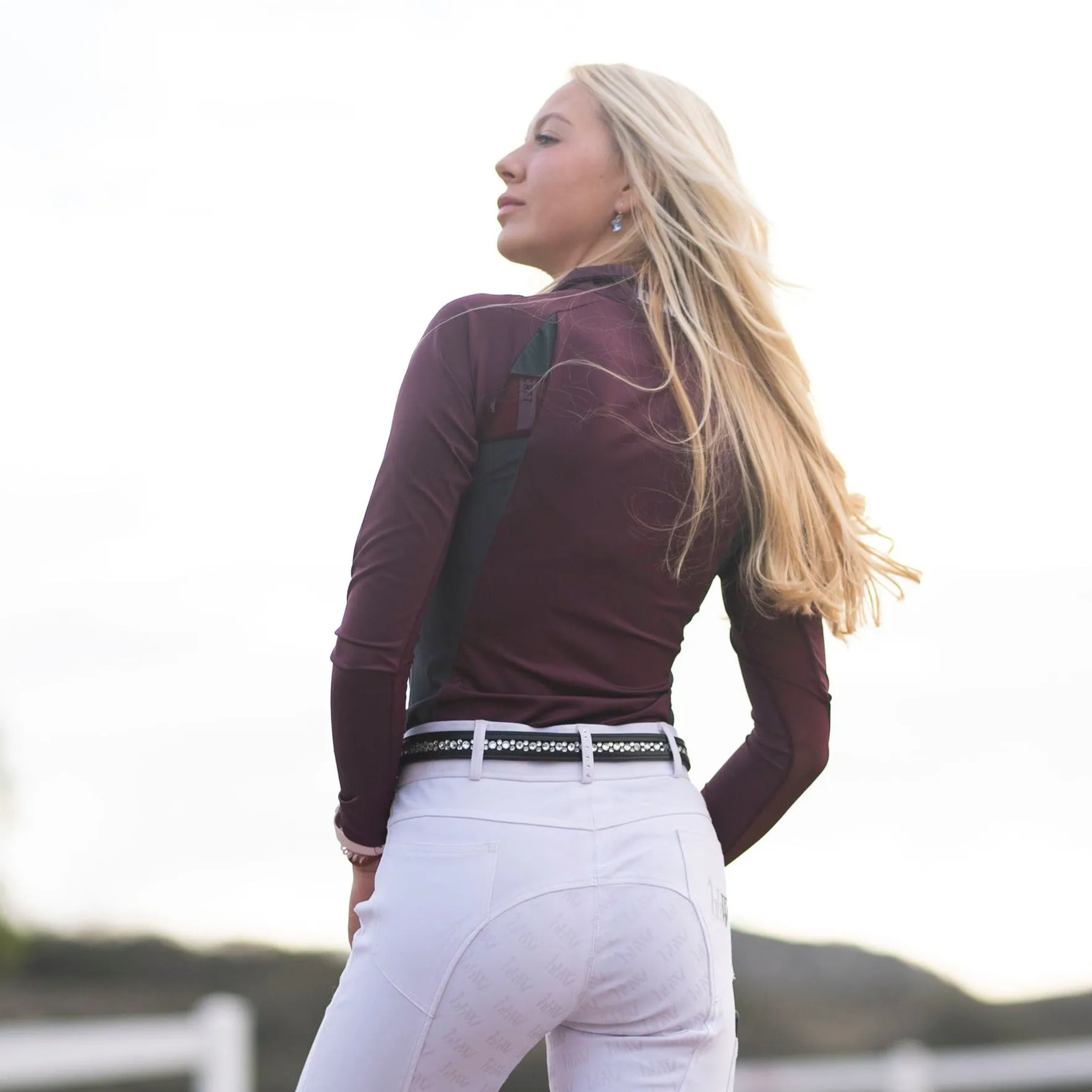 V2 Athletic Leisure "Magic" Sun Shirt - Burgundy and Black