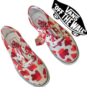 Vans Authentic Valentine Hearts Girls 3.5 Youth VNOA348A40Q Red and White 022025