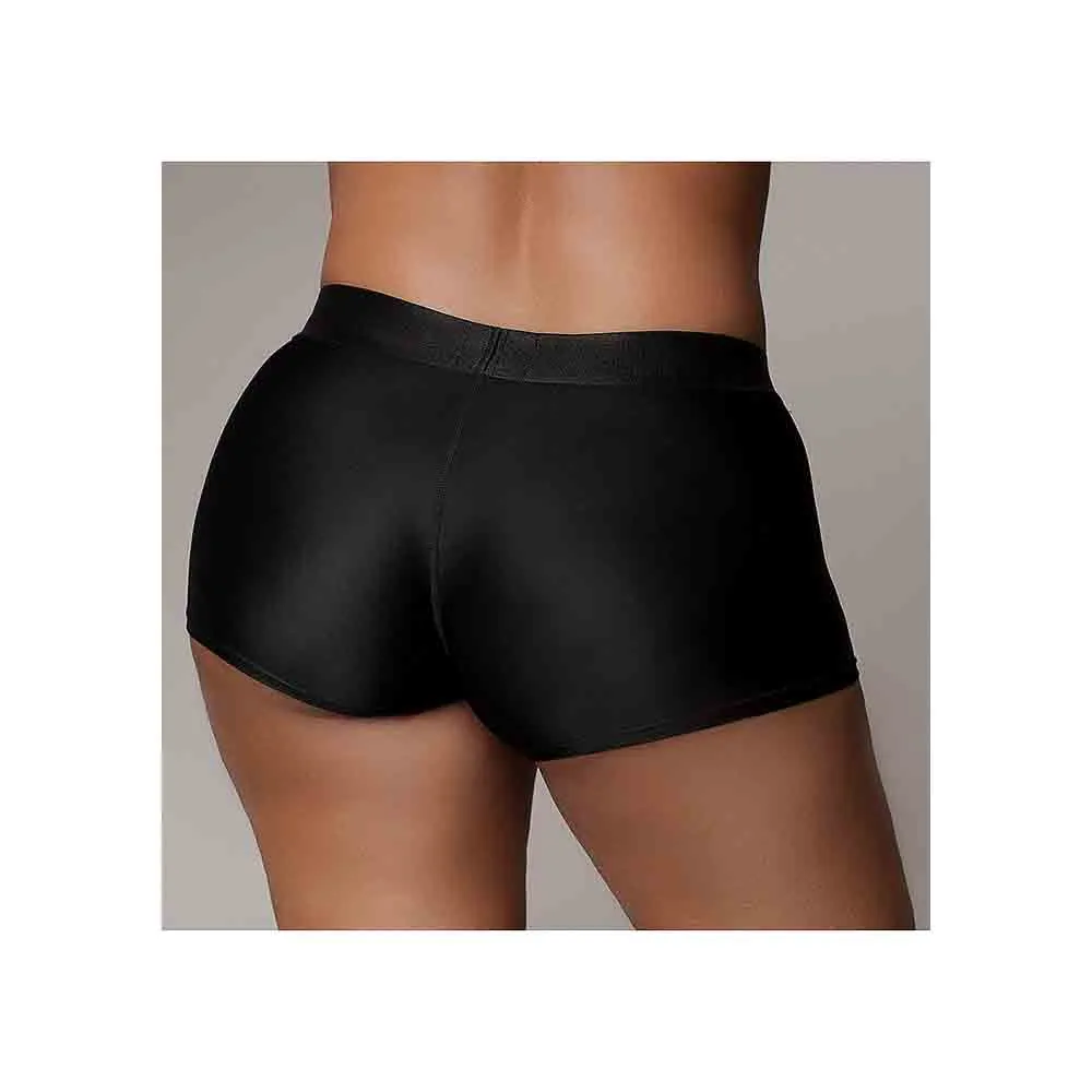 Vibrating Strap-on Boxer - Black - XL/2X