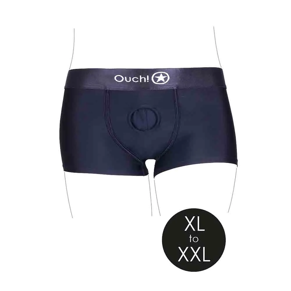 Vibrating Strap-on Boxer - Black - XL/2X