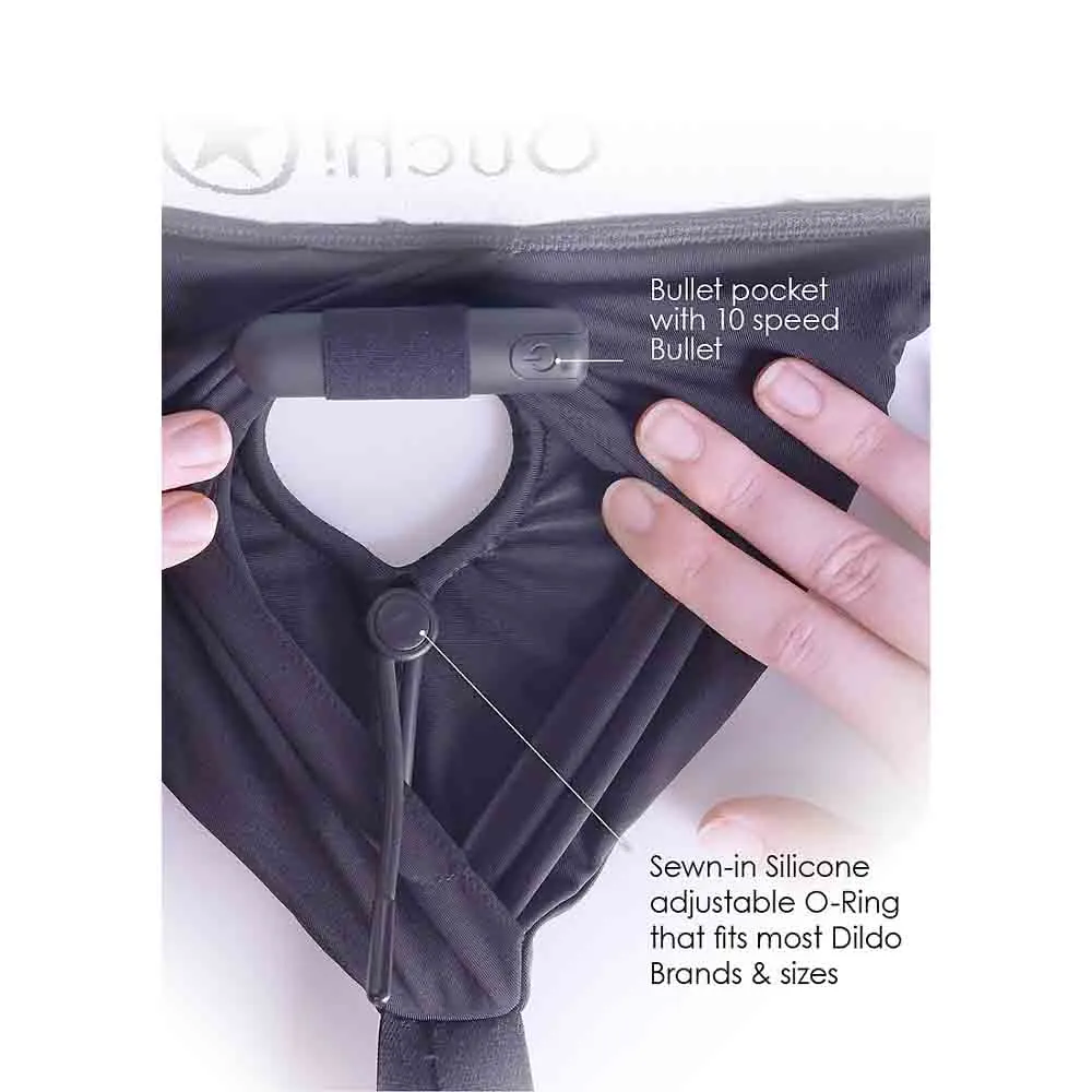 Vibrating Strap-on Boxer - Black - XL/2X