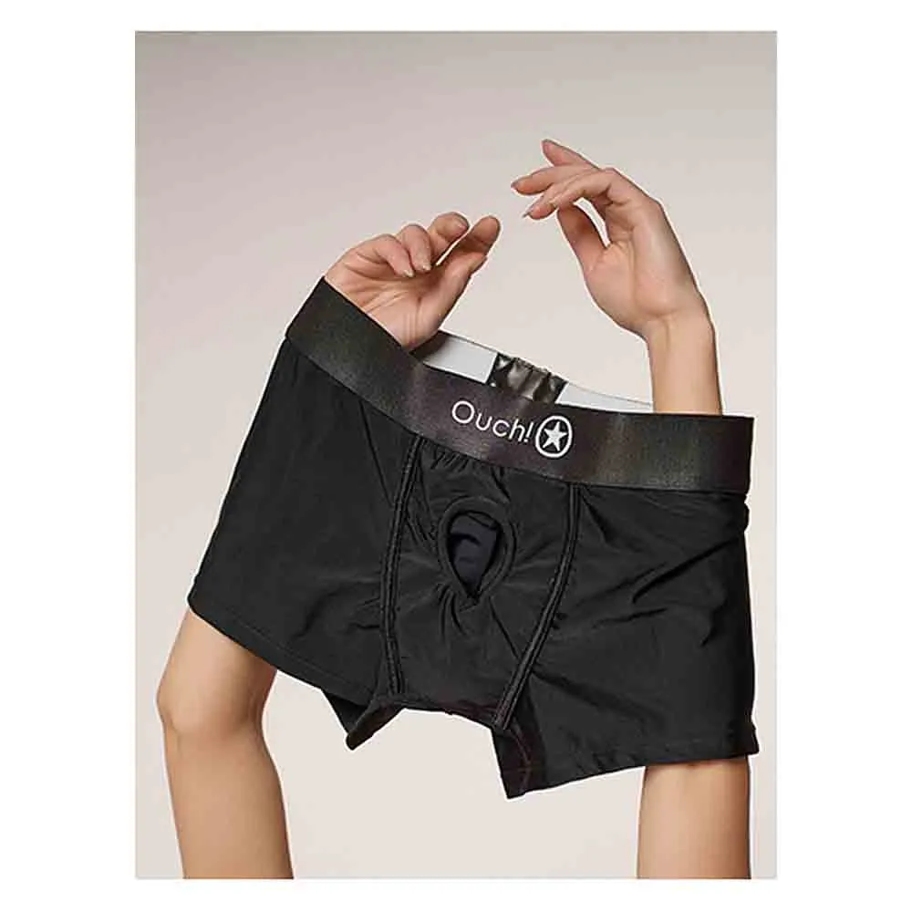 Vibrating Strap-on Boxer - Black - XL/2X